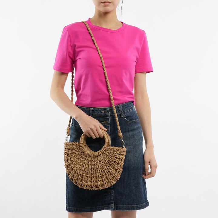 Women's Fashion Handmade Straw Woven Hollow Crossbody Bag-Women's Bags-Zishirts