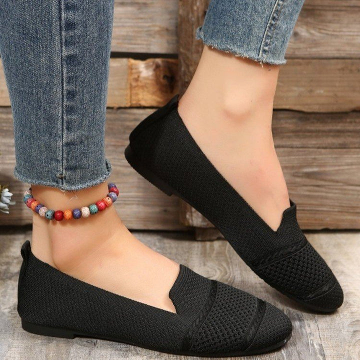 Women's Ballet Flats Round Toe Soft Sole Slip On Lazy Shoes Walking Flat Loafers-Womens Footwear-Zishirts