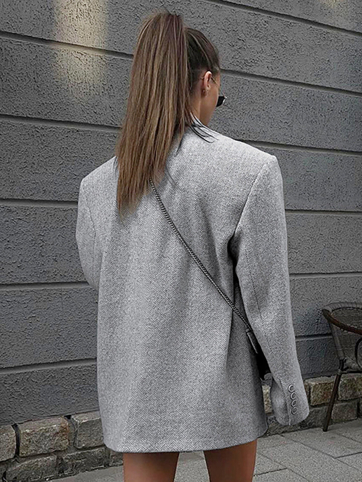 Women's Fashion Loose Wool Suit Jacket Tops-Jackets-Zishirts