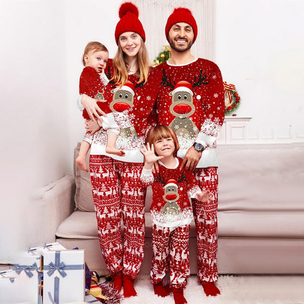 Christmas Print Long Sleeve Casual Parent-child Set-Suits & Sets-Zishirts