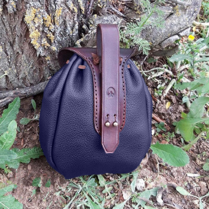 European And American New Retro Medieval Leather Outdoor Pocket Drawstring-Women's Bags-Zishirts