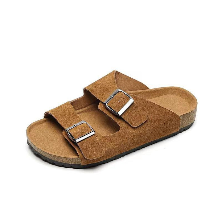 Women's Fashion Retro Buckle Beach Platform Slippers-Womens Footwear-Zishirts