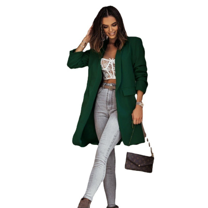 Women's Fashion Long Sleeved Suit Coat Windbreaker-Jackets-Zishirts