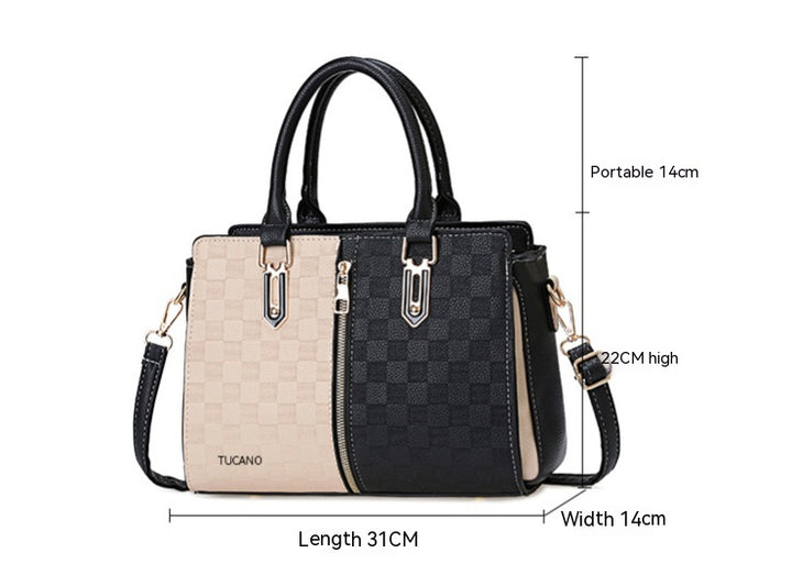 Simple Large Capacity Women's Contrast Color Ins Fashion Korean Style Shoulder Women's Crossbody Handbag-Women's Bags-Zishirts