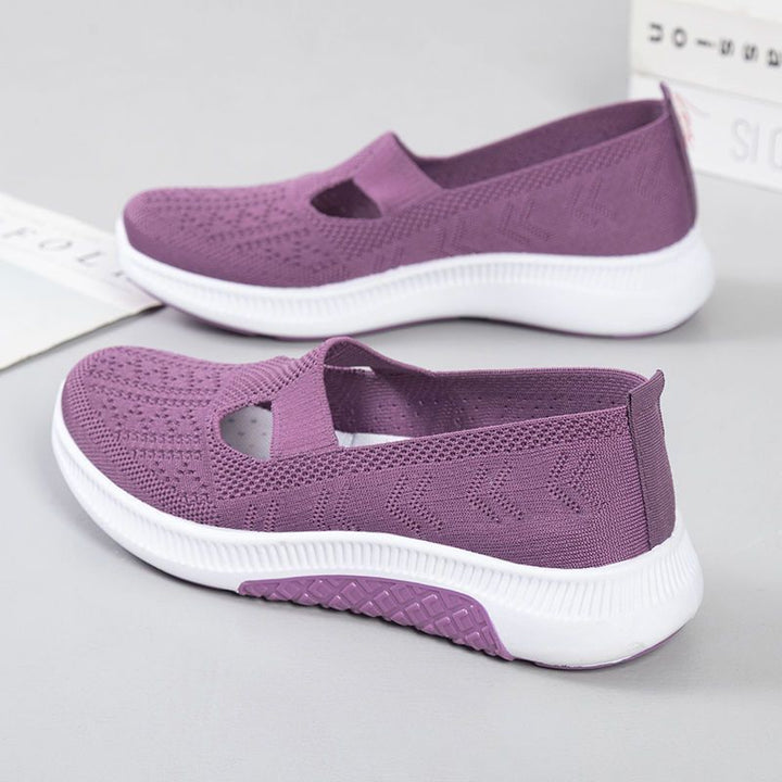Women's Cloth Shoes Spring Style Soft Bottom Women's Casual Pumps Fly Woven Mesh Mom Shoes-Womens Footwear-Zishirts