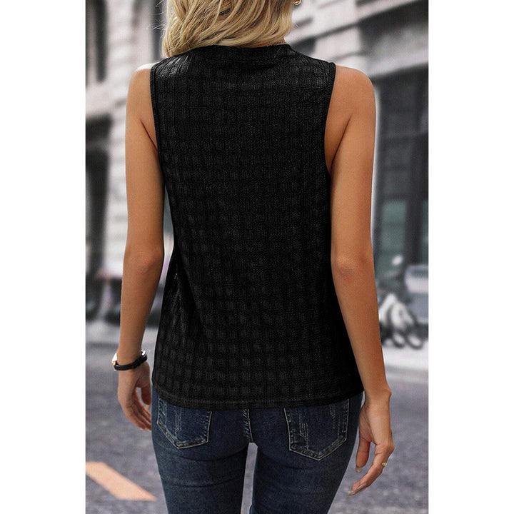 Temperament Commute Solid Color And V-neck Sleeveless Top Fashion Texture-Womens 2024 March-Zishirts