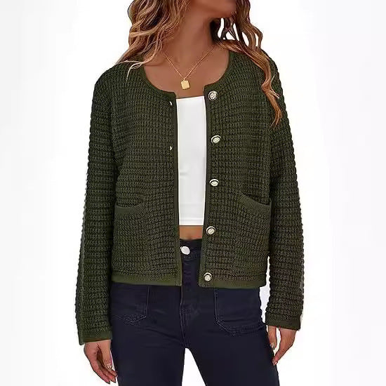 Women's Knitted Button Cardigan Top-Jackets-Zishirts