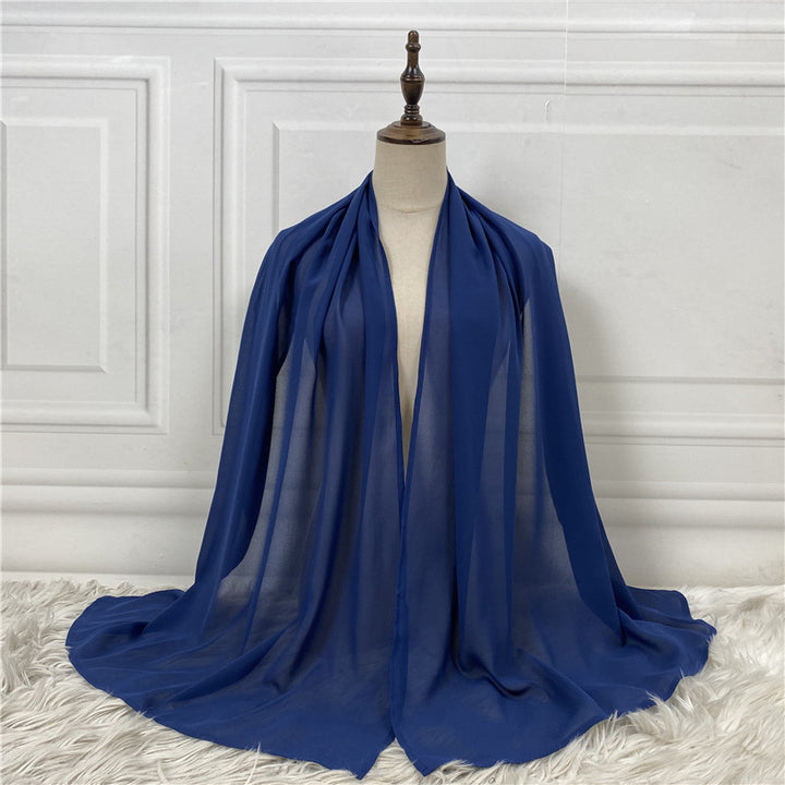 Solid Color Robe Fashion Chiffon Turban-Scarves & Wraps-Zishirts