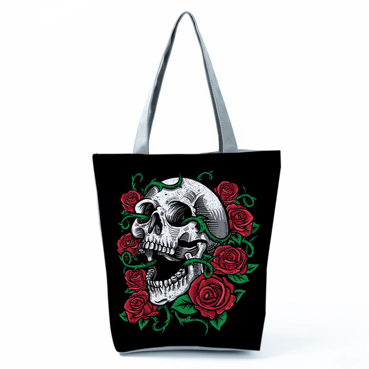 Portable Large Capacity Skull Printed Handbag-Women's Bags-Zishirts