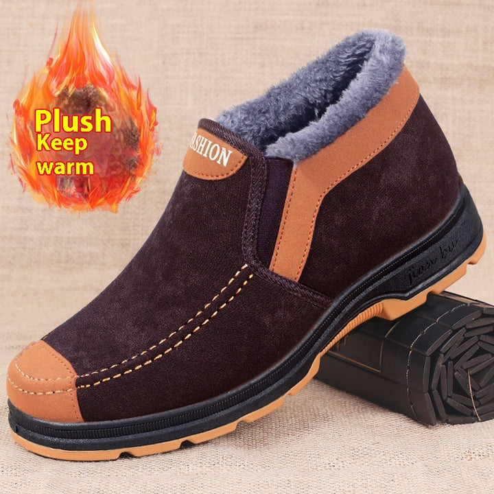 Men's Traditional Cotton Shoes Warm With Velvet-Womens Footwear-Zishirts