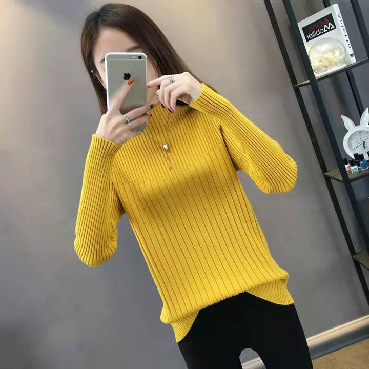 Half Turtleneck Slim Slimming Knitted Sweater-Sweaters-Zishirts