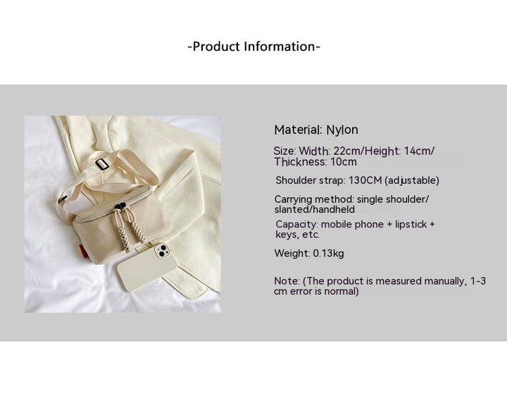 New Waist Bag Single Shoulder Crossbody Phone Bag Solid Color Simple-Women's Bags-Zishirts