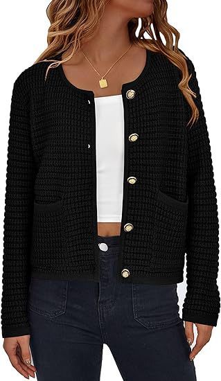 Women's Knitted Button Cardigan Top-Jackets-Zishirts