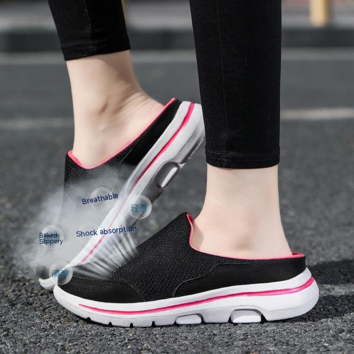 New Oversized Women's Shoes With Half Support And Single Shoe Flat Sole And One Foot Mesh Without Heel-Womens Footwear-Zishirts