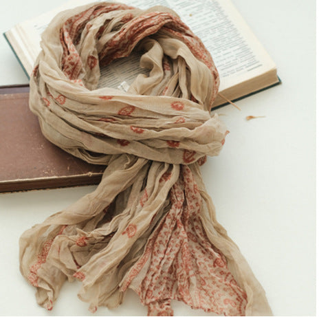 Shawl Cotton Linen Cashew Printing Scarf For Women-Scarves & Wraps-Zishirts