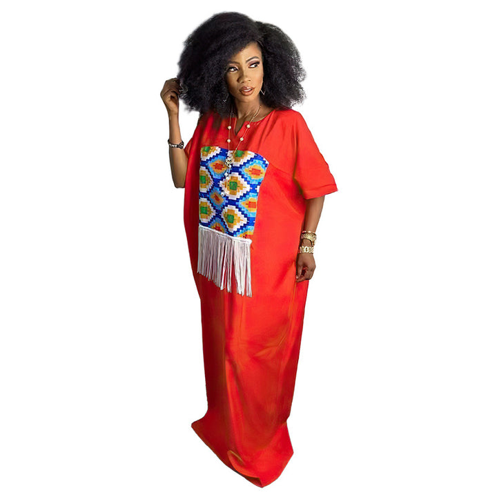 Loose Women's Wear Printed Maxi Dress-Lady Dresses-Zishirts