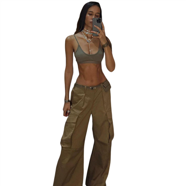 Women's Versatile Casual Retro Multi-pocket Cargo Pants-Suits & Sets-Zishirts