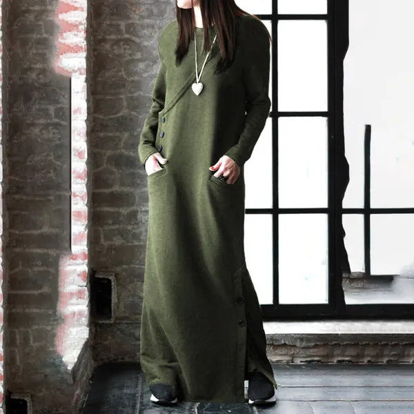 Autumn And Winter European And American Sweater Dress Slim-fit Sheath-Lady Dresses-Zishirts