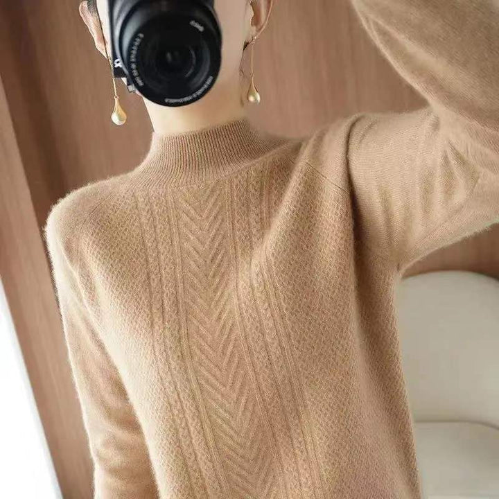 Women's Fashionable Knitted Base Sweater Short-Sweaters-Zishirts