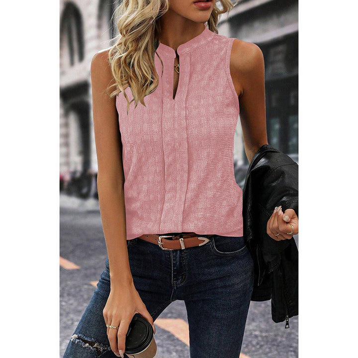 Temperament Commute Solid Color And V-neck Sleeveless Top Fashion Texture-Womens 2024 March-Zishirts