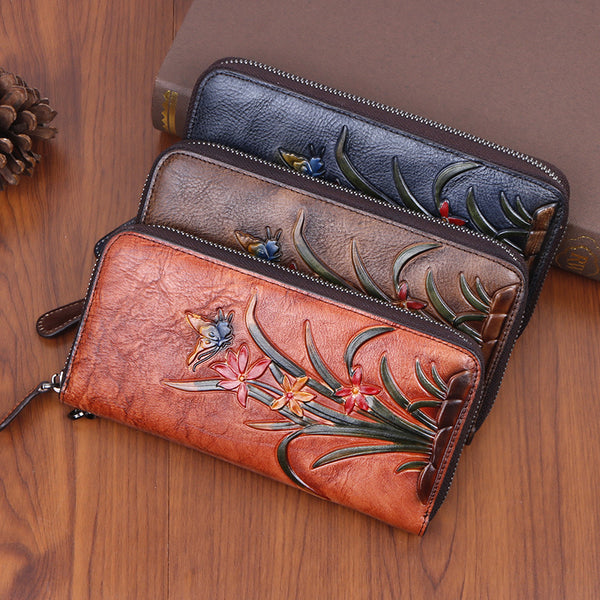 Retro Style Multiple Card Slots Long Clutch-Women's Bags-Zishirts