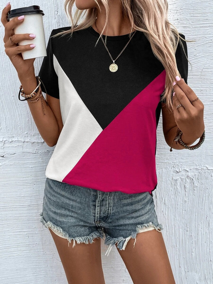 Round Neck T-shirt Loose Casual Top-Blouses & Shirts-Zishirts