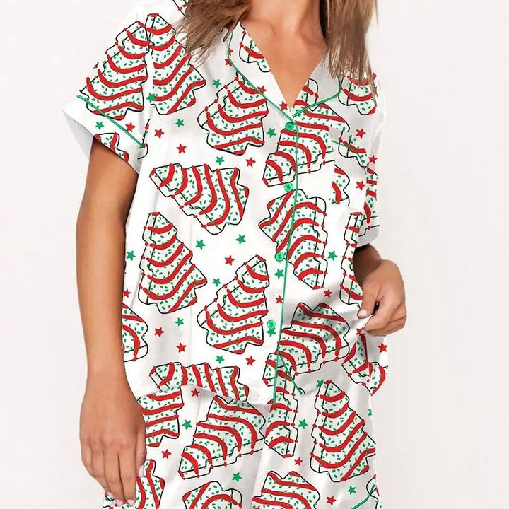 Casual Plus Size Temperament Christmas Tree Printing Suit-Suits & Sets-Zishirts