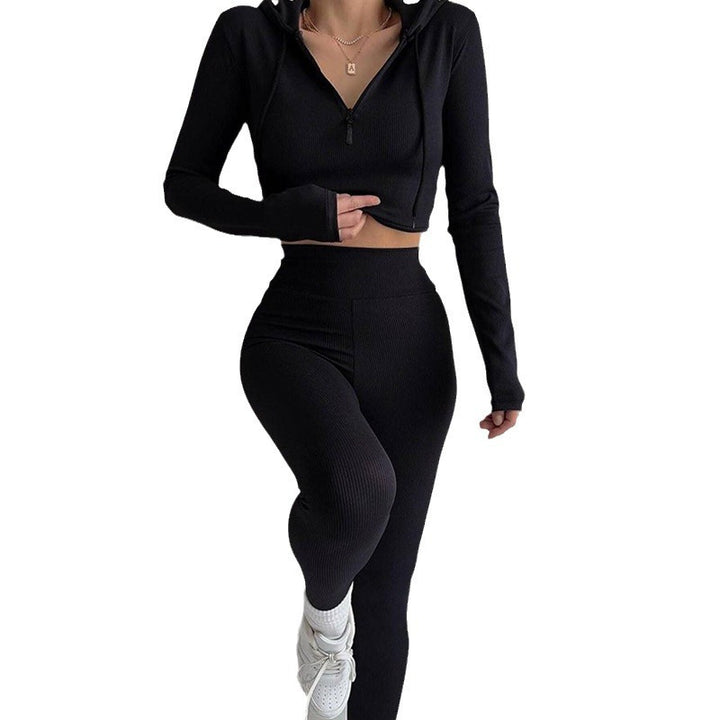 Women's Fashionable Knitted Shirt Cap Suit-Suits & Sets-Zishirts