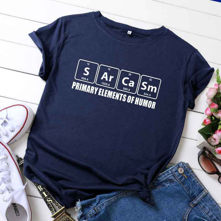 Europe And America Creative Funny Alphabet Cartoon Cotton T-shirt-Blouses & Shirts-Zishirts