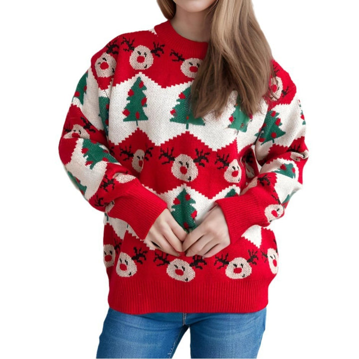 Christmas Casual Knitted Sweater For Women Loose Pullover-Sweaters-Zishirts