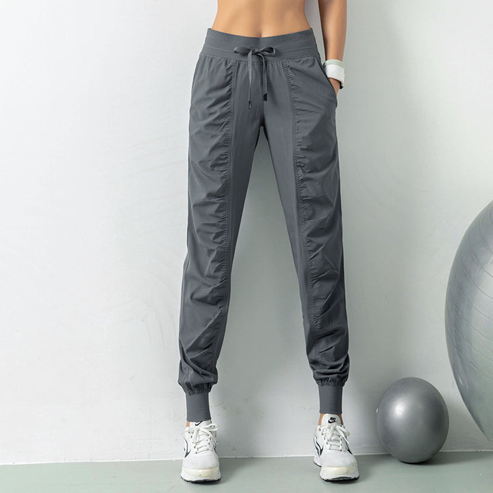 Fashion Casual Sports Pants For Women Loose Legs Drawstring High Waist Trousers With Pockets Running Sports Gym Fitness Yoga Pants-Women's Outerwear 2023-Zishirts