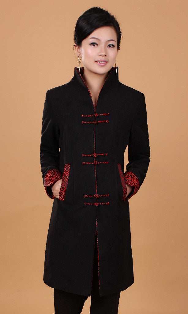 Autumn Ethnic Style Women's Retro Wool Mid-length Trench Coat-Women's Outerwear 2023-Zishirts