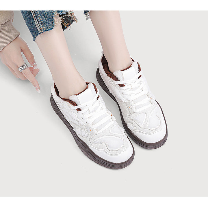 White Casual Women's Fashion Shoes Campus Student Board Shoes-Womens Footwear-Zishirts