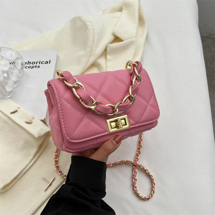 Simple Rhombus Chain Fashion High Sense Small Square Bag-Women's Bags-Zishirts