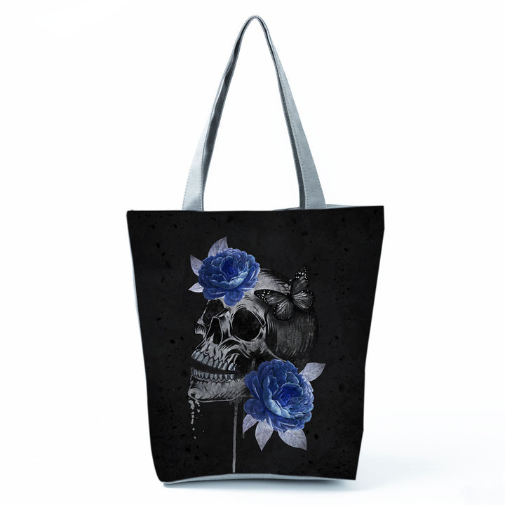 Portable Large Capacity Skull Printed Handbag-Women's Bags-Zishirts