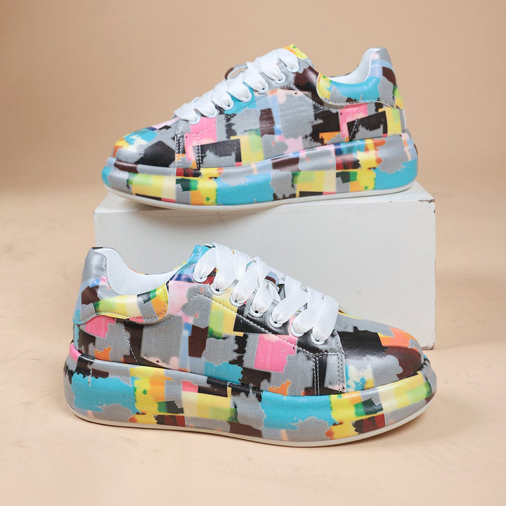 Hand-painted Shoes Women's Platform Casual Shoes Painted Sports-Womens Footwear-Zishirts