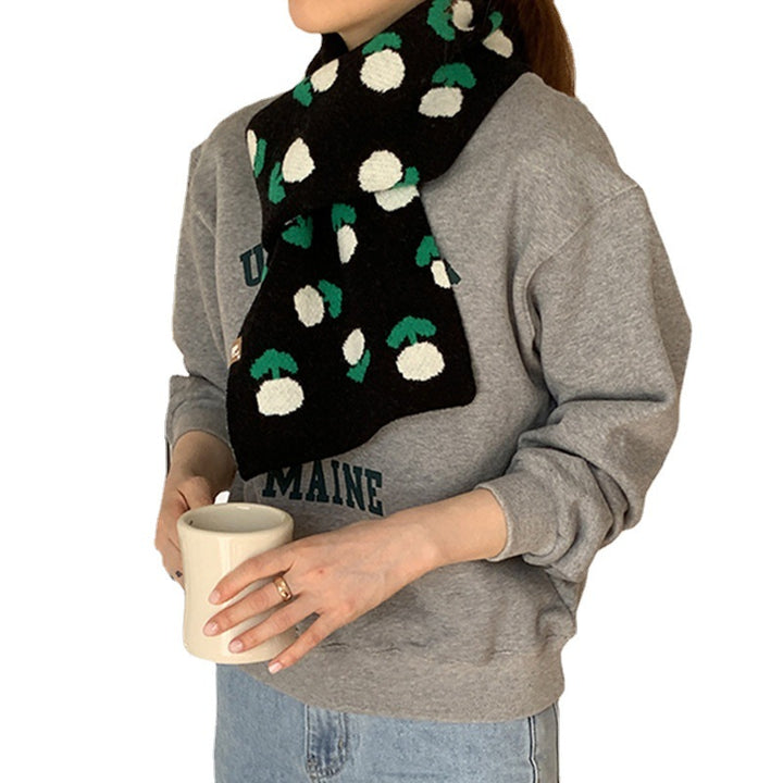 Jacquard Tulip Wool Scarf Female-Scarves & Wraps-Zishirts