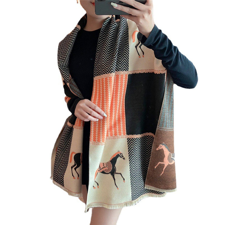 Thickened Warm Double-sided Cashmere Scarf-Scarves & Wraps-Zishirts