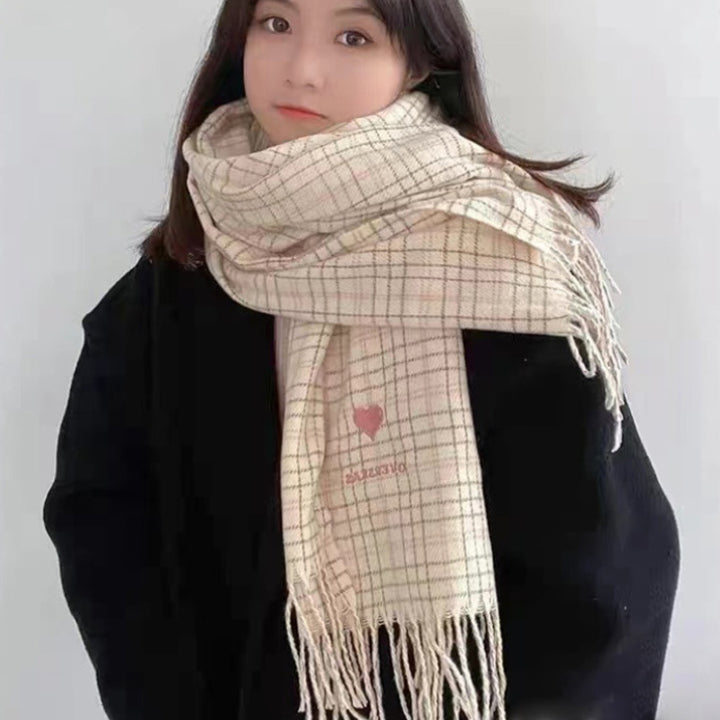 Women's Fashion Love Warm Faux Cashmere Shawl Scarf-Scarves & Wraps-Zishirts