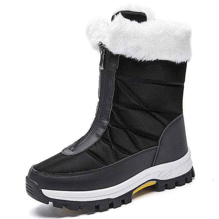 Waterproof Snow Boots Women's Mid-calf Front Zipper-0-Zishirts