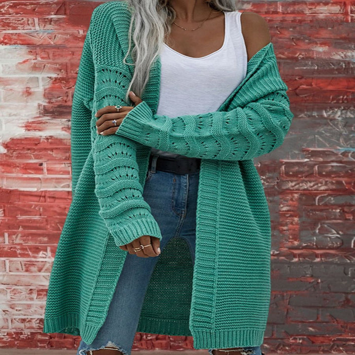 New Long Cardigan Solid Color European And American Women's Knitting-Jackets-Zishirts