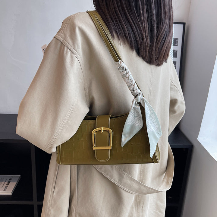 High Sense Special-interest Design Spring Versatile Fashion One Shoulder Underarm Baguette Bag-Women's Bags-Zishirts