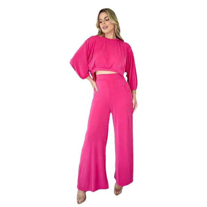 Wide Leg Pants Casual Set-Suits & Sets-Zishirts