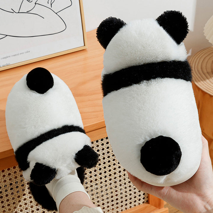 Cute Panda Shoes Winter Plush Slippers Women Warm Cartoon Garden House Shoes-Womens Footwear-Zishirts