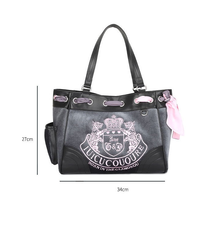 New Contrast Color Portable Shoulder Tote Bag-Women's Bags-Zishirts