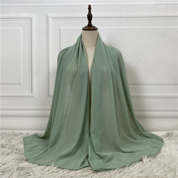 Solid Color Robe Fashion Chiffon Turban-Scarves & Wraps-Zishirts