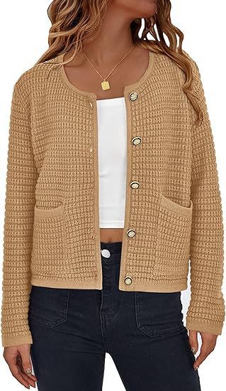 Women's Knitted Button Cardigan Top-Jackets-Zishirts