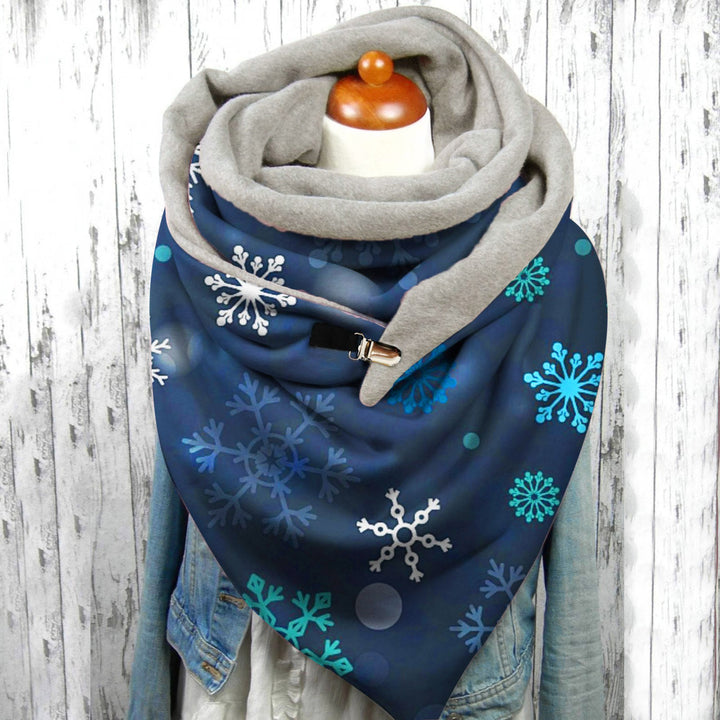 Women Scarf Winter Fashion Printing View Art Print Button Sz-Scarves & Wraps-Zishirts