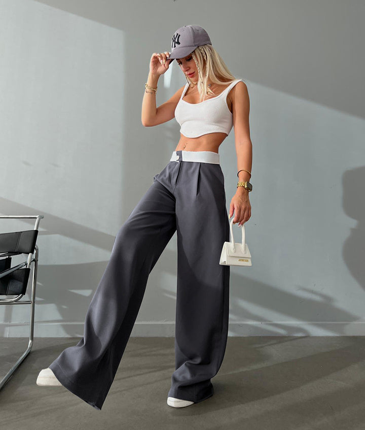 New Casual Summer All-match Wide Leg Pants-Suits & Sets-Zishirts