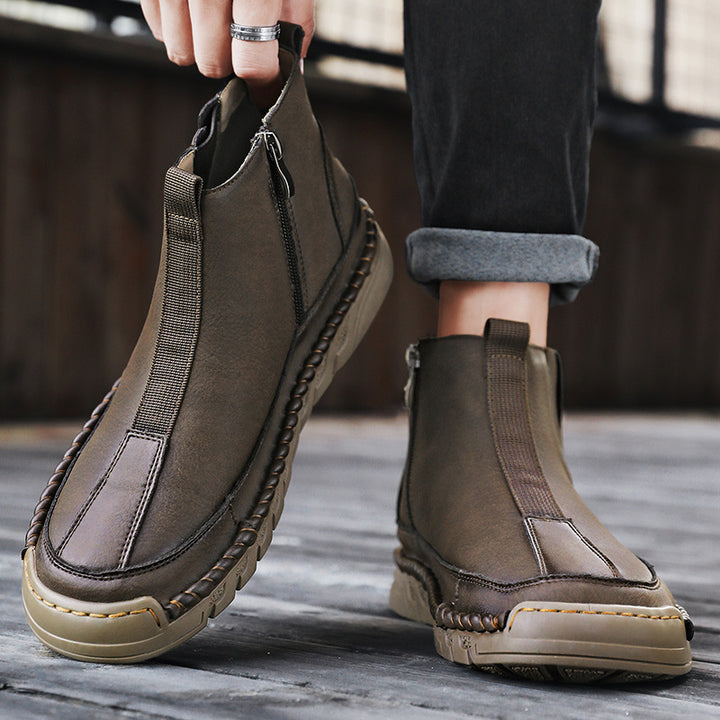 Slip-on High-top Casual Martin Boots-Womens Footwear-Zishirts